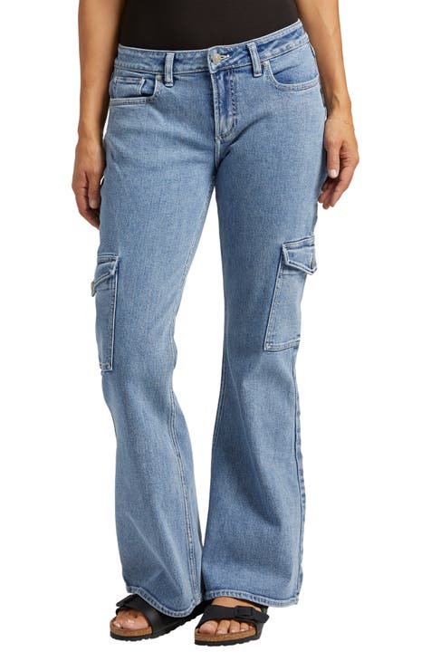 Low Rise Wide Leg Cargo Jeans