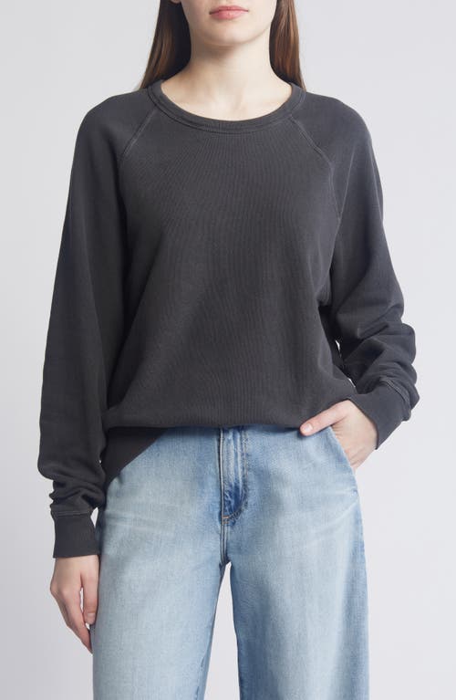 College French Terry Sweatshirt in Washed Black