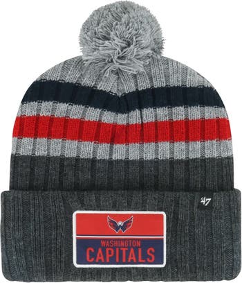 Boston Bruins '47 Stack Patch Cuffed Knit Hat with Pom - Gray