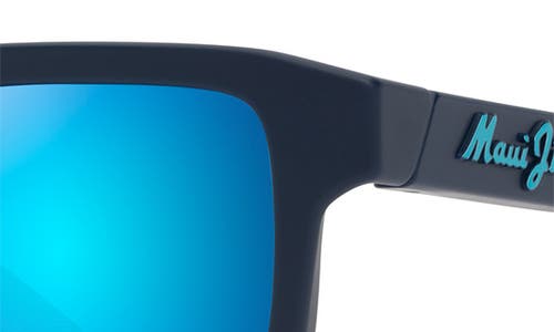 Maui Jim Punikai Square-frame Sunglasses In Matte Dark Blue