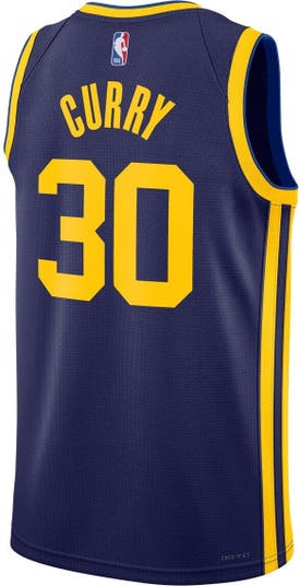Youth Jordan Brand Stephen Curry Navy Golden State Warriors Statement  Edition Name & Number Player T