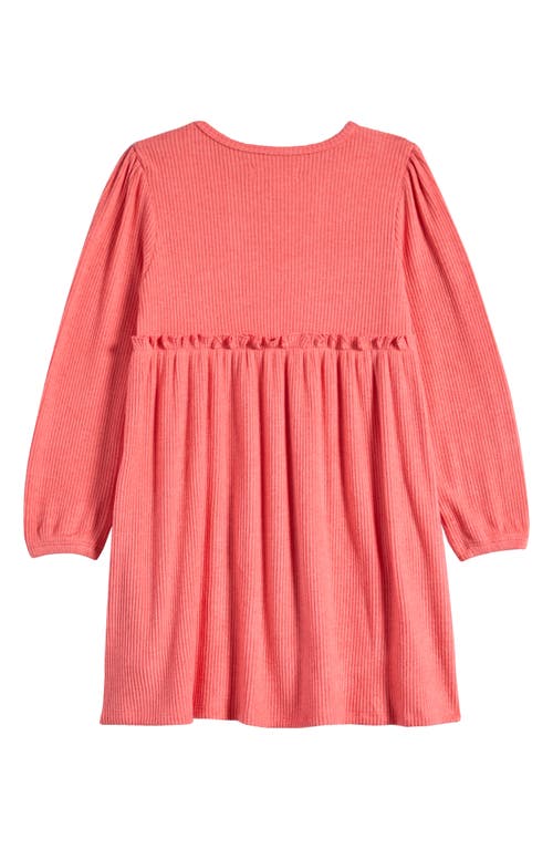 Shop Tucker + Tate Kid's Ruffle Long Sleeve Dress In Coral Sugar