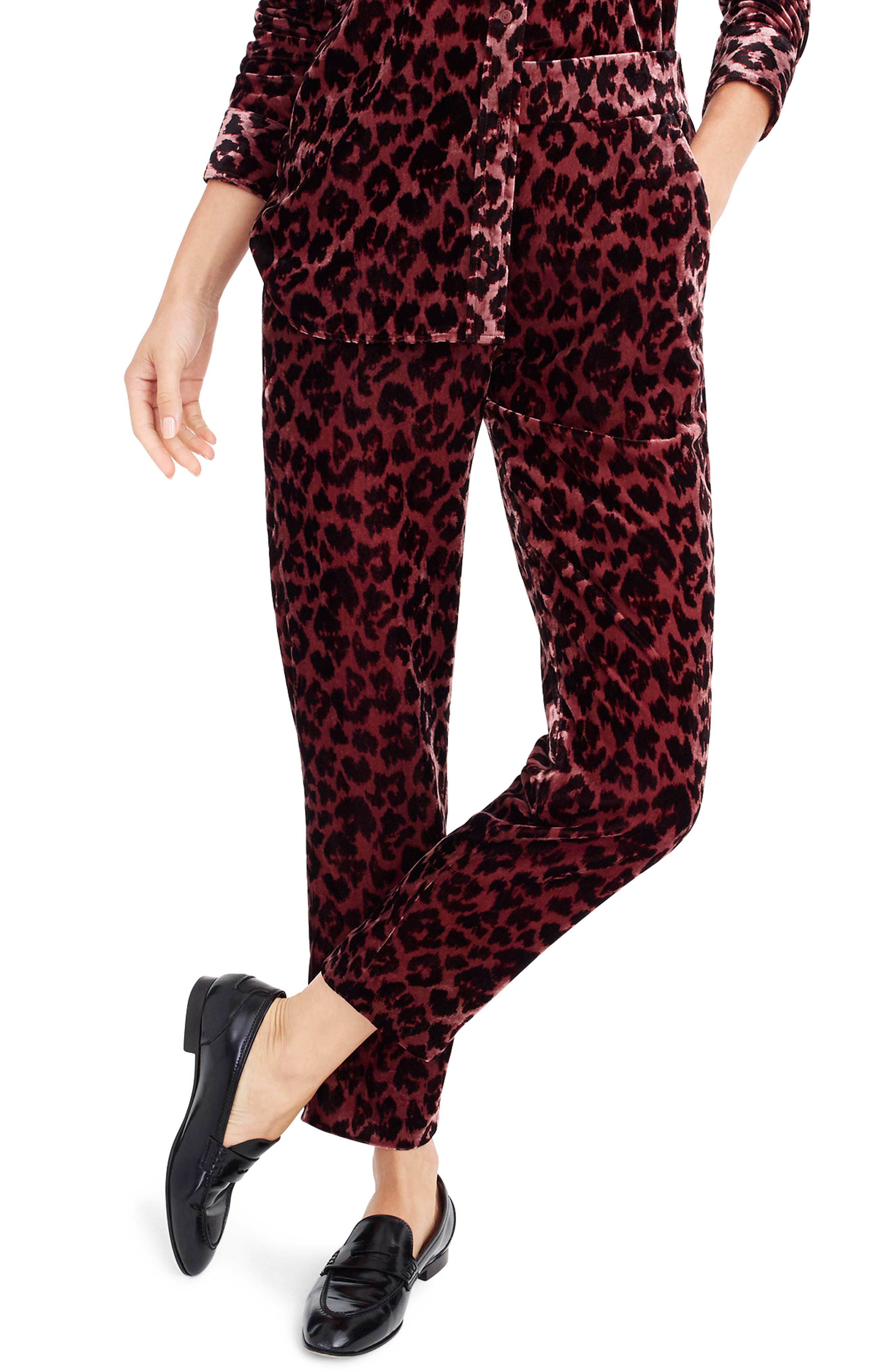 velvet leopard pants