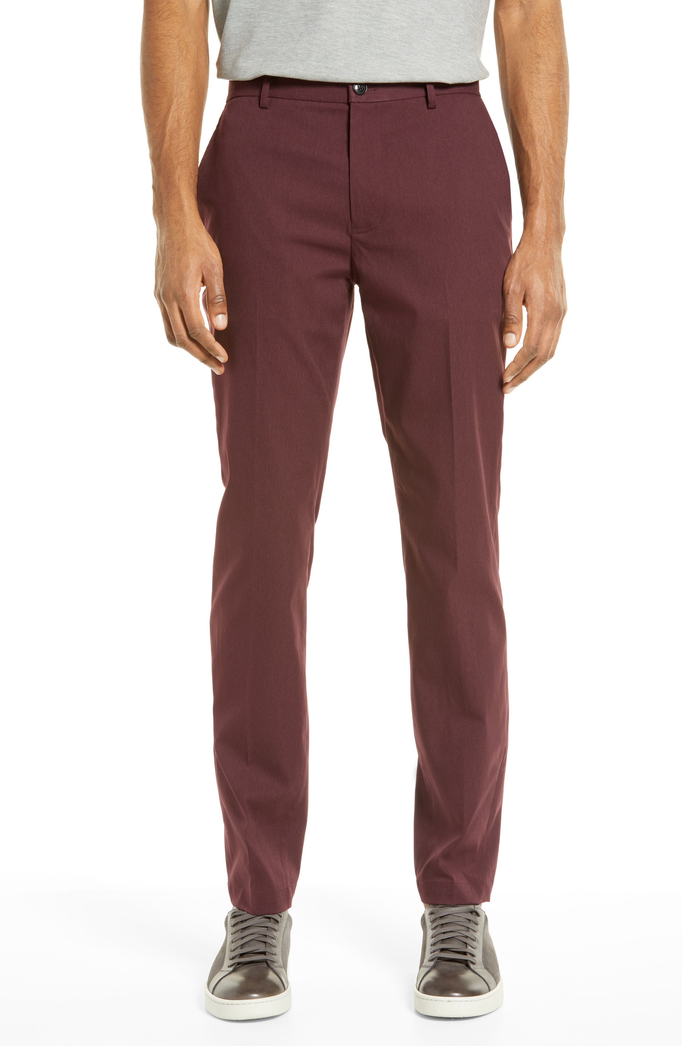 maroon men's chino pants