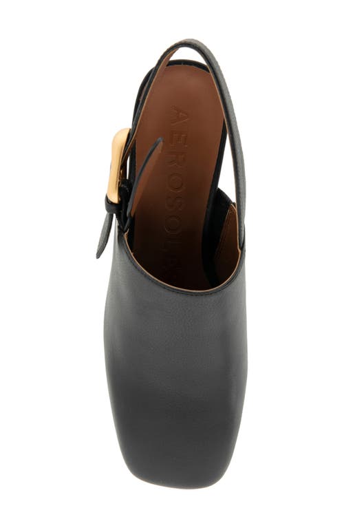 Shop Aerosoles Sumari Slingback Platform Clog In Black Leather