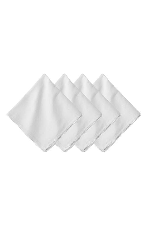 Juliska Berry Trim Blush Napkin, Set Of 4 In White