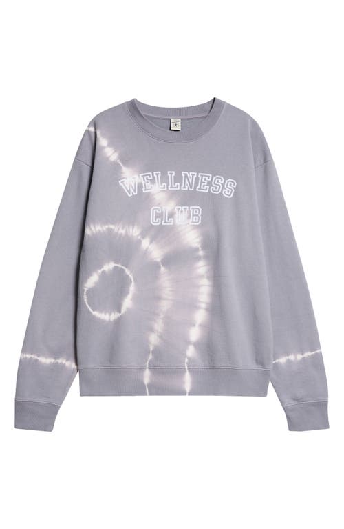 Shop Sporty And Rich Sporty & Rich Wellness Club Flocked Cotton Graphic Sweatshirt In Easter Egg Tie Dye