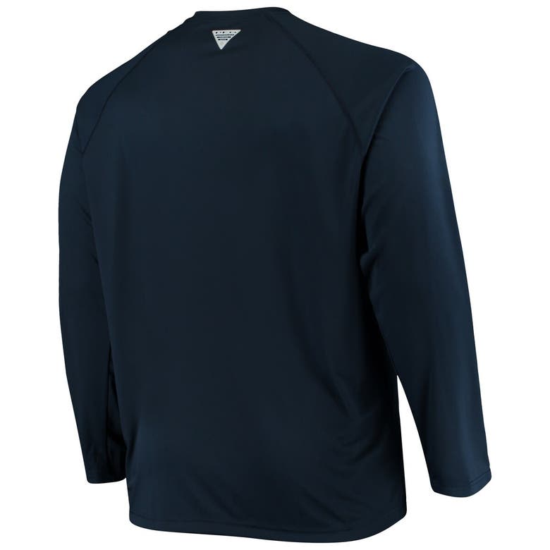 Shop Columbia Navy West Virginia Mountaineers Big & Tall Terminal Tackle Long Sleeve Omni-shade T-shirt