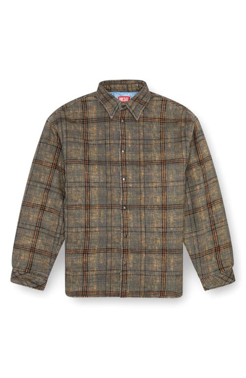 Shop Diesel ® Hamme Plaid Jacket In Hazelnut