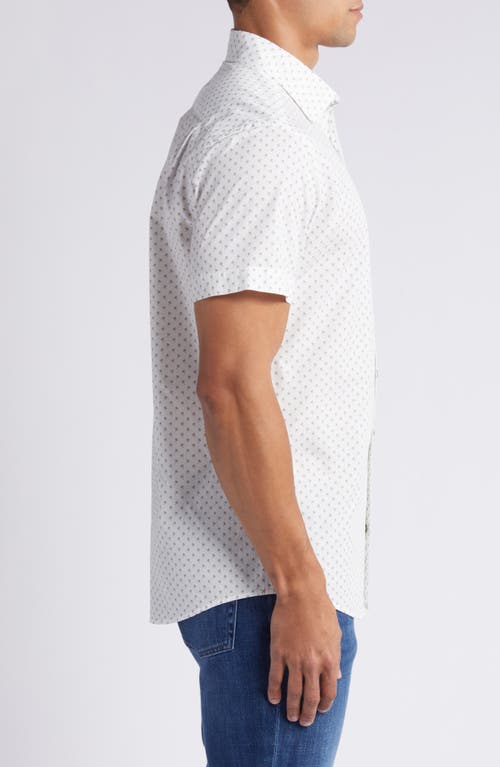 Shop Rodd & Gunn Glenburn Sports Fit Short Sleeve Cotton Button-up Shirt In White/forest