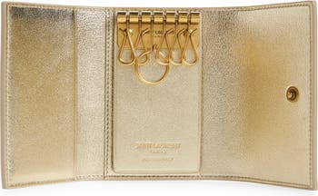 Saint Laurent Metallic Leather Trifold Key Case, Nordstrom in 2023