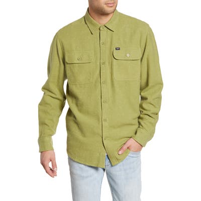 Obey Jasper Neppy Button-Up Flannel Shirt, Green