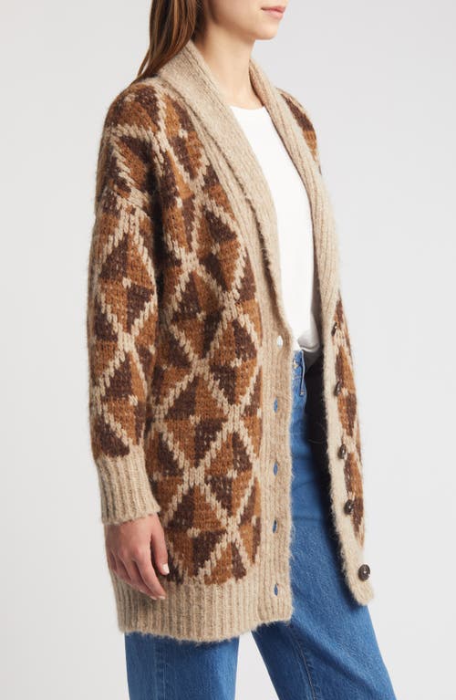 Shop Frame Grandfather Alpaca Blend Shawl Collar Cardigan In Cream Multi