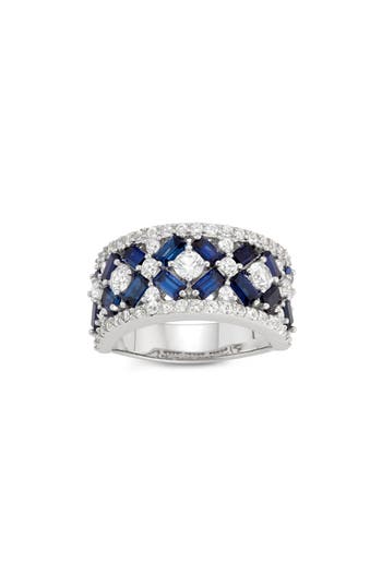 Fzn Blue Sapphire & White Sapphire Ring