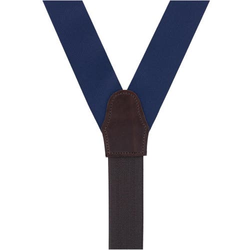 Trafalgar Phoenix 38mm Grosgrain Non Stretch Ribbon Button End Suspenders In Navy