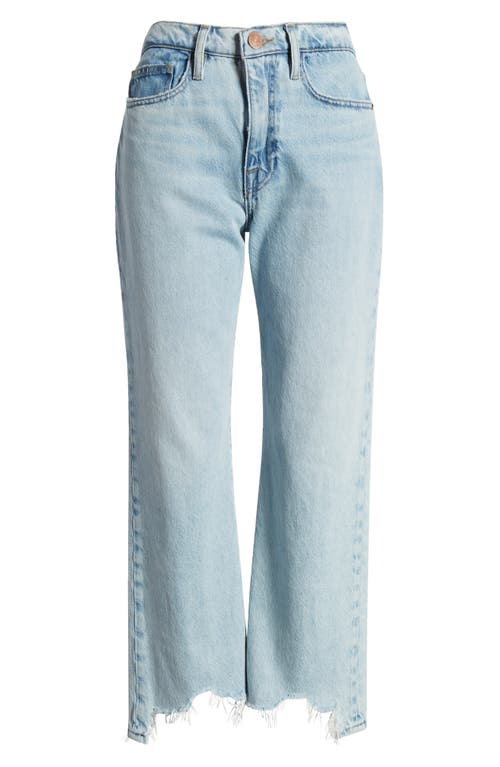 Shop Frame Le Jane Chew Hem Crop Wide Leg Jeans In Fizz Indigo