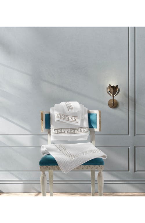 Matouk Adelphi Cotton Bath Rug In White/truffle
