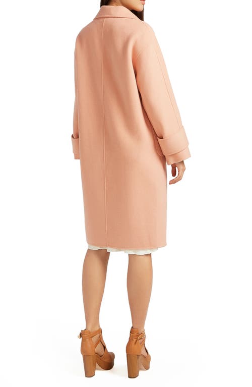 Shop Belle & Bloom Rumour Has It Oversize Double Breasted Wool Blend Coat In Peach Fizz