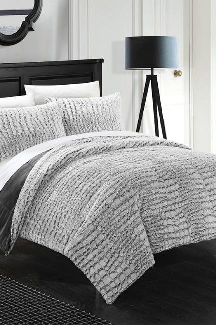 Chic Home Bedding Alligator Print Faux Fur 3 Piece Queen Comforter Set Grey Nordstrom Rack