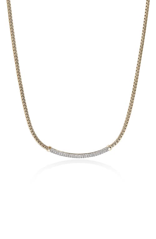 Shop John Hardy Jh Essential 14k Gold Pavé Diamond Necklace, 2.5mm