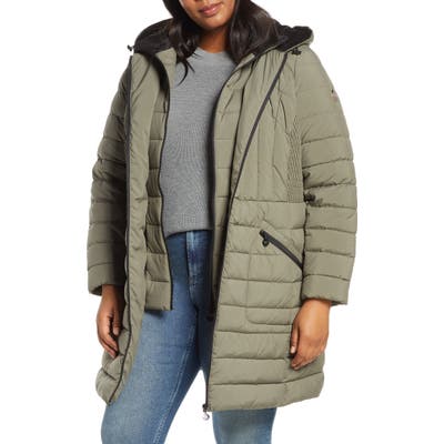 Plus Size Bernardo Down & Primaloft Walker Jacket, Grey