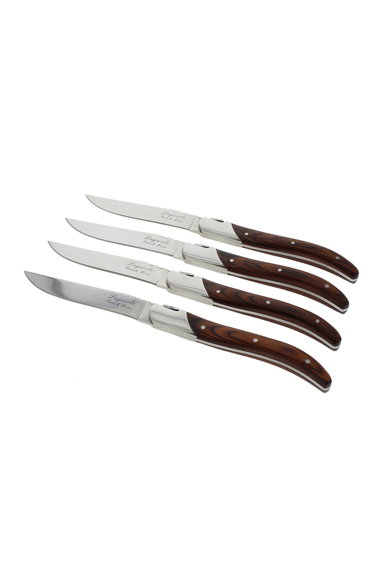 French Home Laguiole Connoisseur Rosewood Steak Knives In Open Brown9