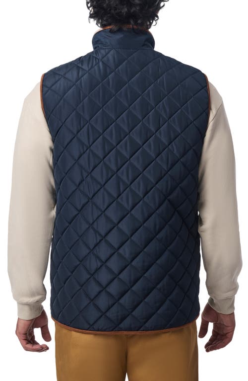 Shop Bernardo Smart Leisure Quilted Vest In Navy