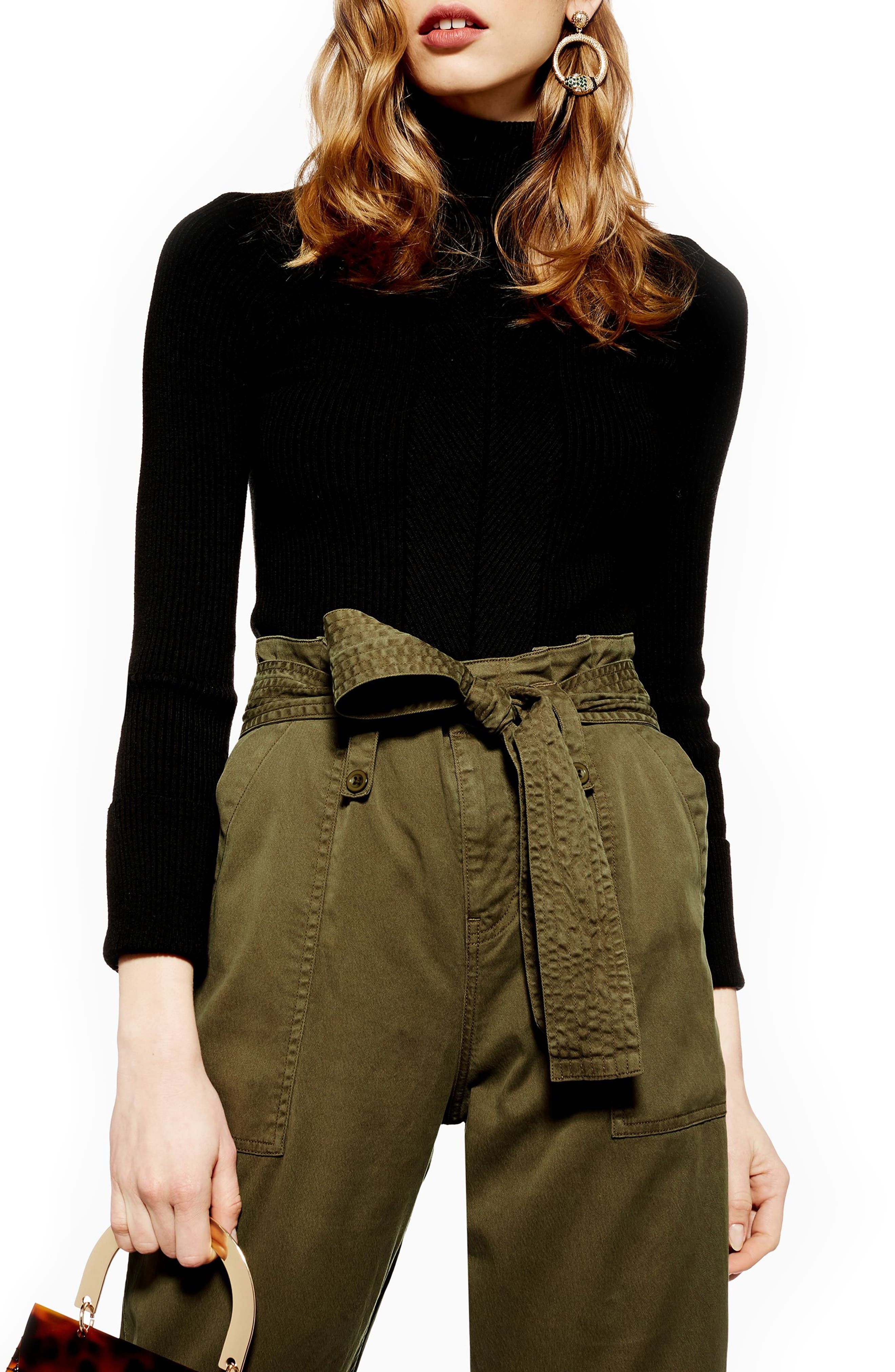 topshop paperbag utility trousers