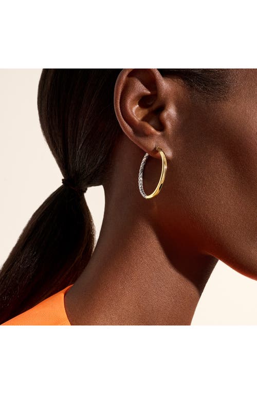 John Hardy 14k Yellow Gold & Sterling Silver Jh Essentials Hoop Earrings In Silver/gold