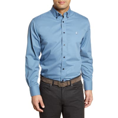 Nordstrom Shop Smartcare(TM) Traditional Fit Twill Boat Shirt, Blue