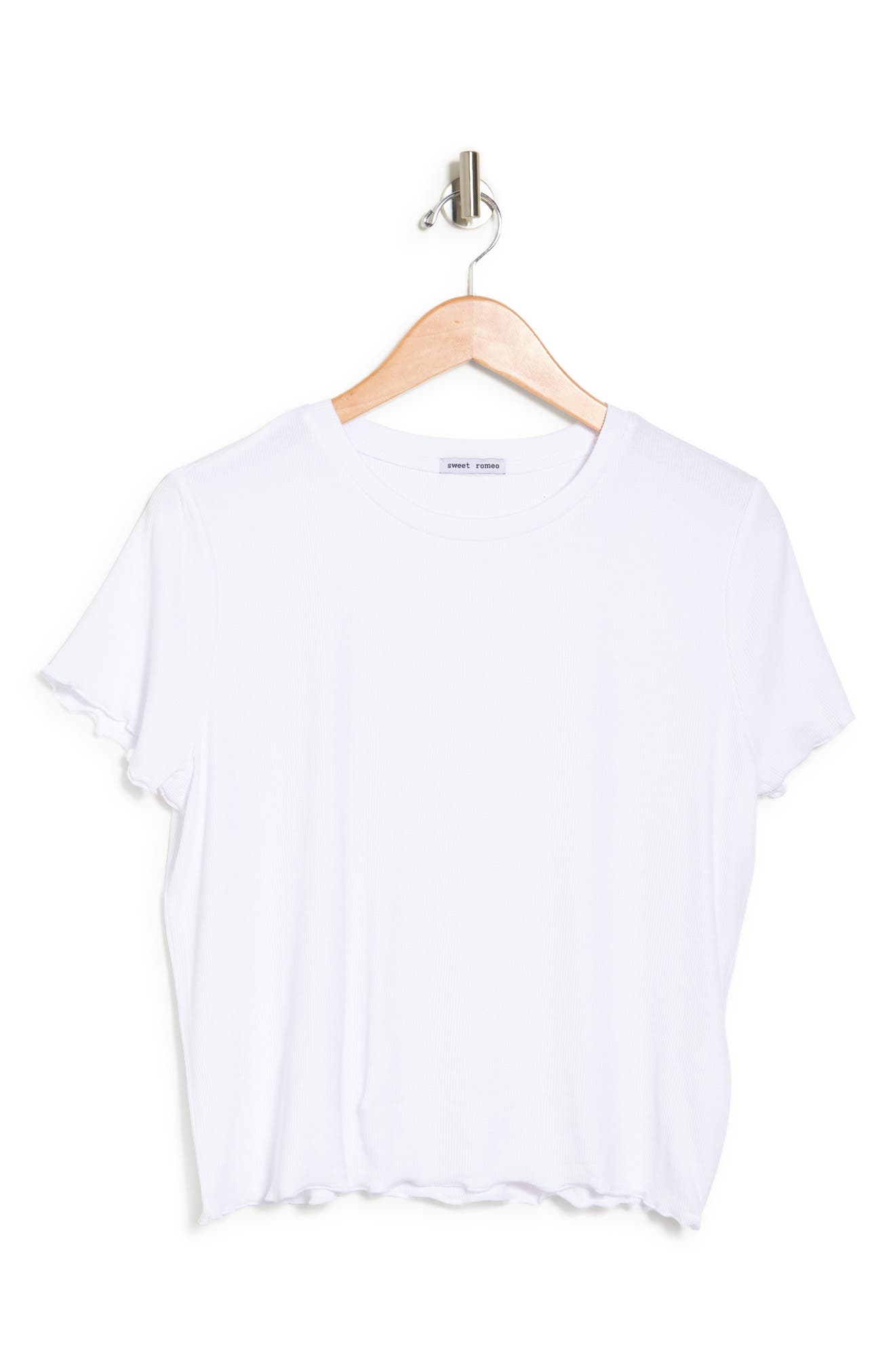Sweet Romeo Ribbed Lettuce Trim T-shirt 