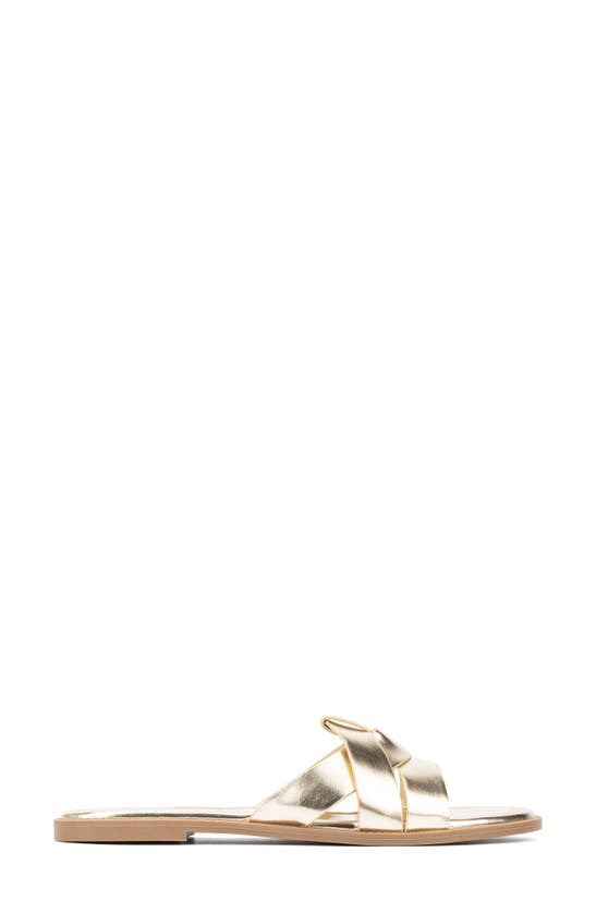 Fashion To Figure Tiana Slide Sandal In Gold