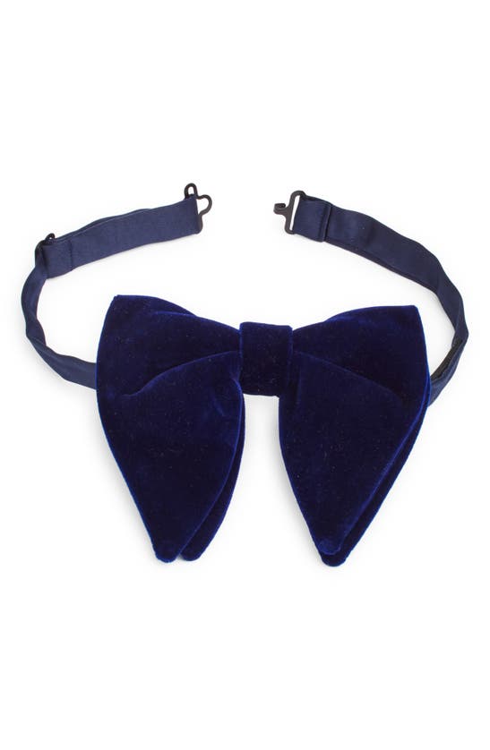Shop Clifton Wilson Velvet Silk Butterfly Bow Tie In Blue