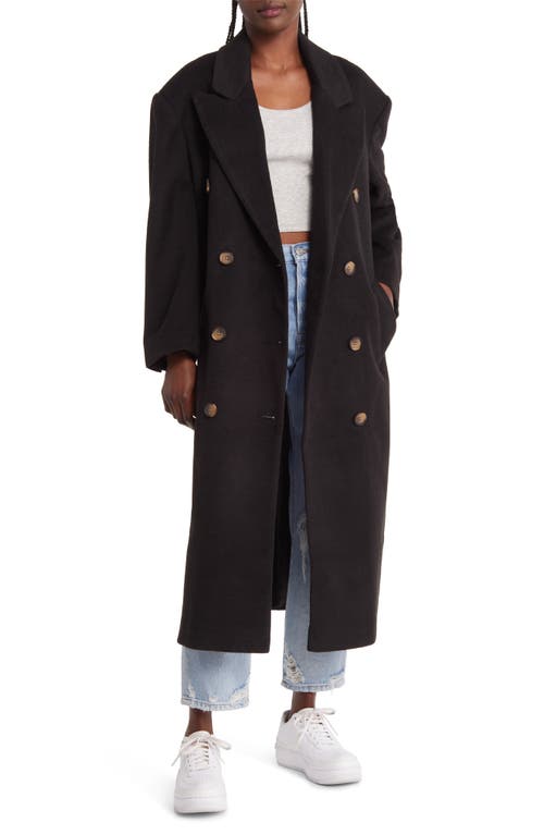 Topshop Smart Oversized Double Breasted Coat in Black