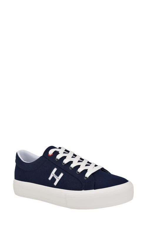Tommy Hilfiger Aconia Womens Padded Insole Canvas Casual And Fashion Sneakers In Navy