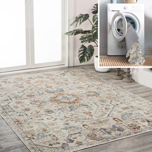 Jonathan Y Shaemus Bohemian Medallion Low-pile Machine-washable Area Rug In Cream/terra