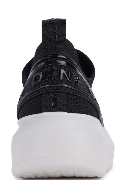 Shop Dkny Jonas Knit Platform Sneaker In Black