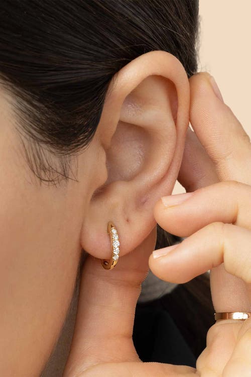 Oradina 14k Gold Regal Diamond Huggies In Yellow Gold - Diamonds