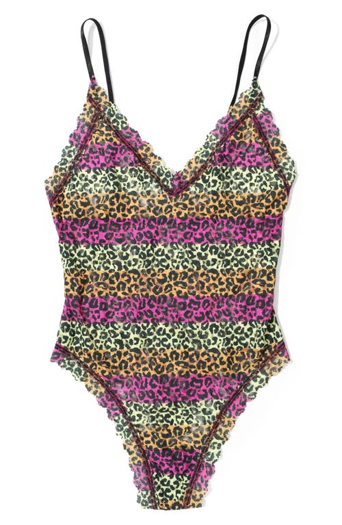 Hanky Panky Printed Signature Lace Thong Back Bodysuit In Its Electric