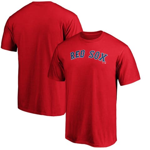Men's Fanatics Branded Navy Boston Red Sox Official Wordmark Fitted Pullover Hoodie Size: 4XL