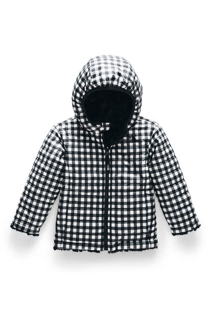 The North Face Kids' Mossbud Swirl Reversible Water Repellent Heatseeker(tm) Jacket In Tnf Black Gingham Print
