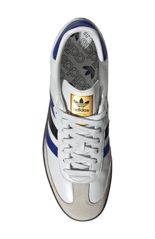 Adidas Originals Adidas Samba Sneaker In Crystal White/blue/matte Gold