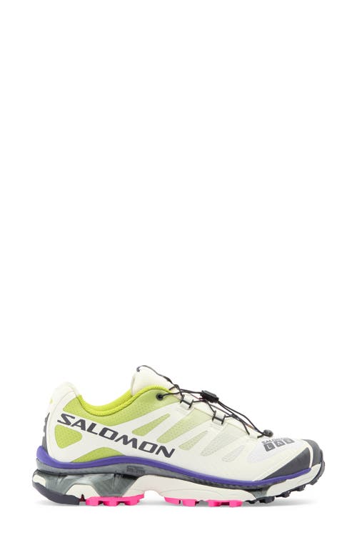 Salomon Green & White Xt-4 Og Sneakers In Vanilla Ice/dark Citron