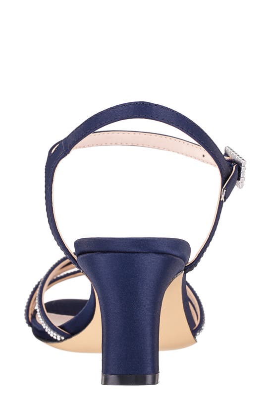 Nina Bobby Embellished Ankle Strap Sandal In Navy