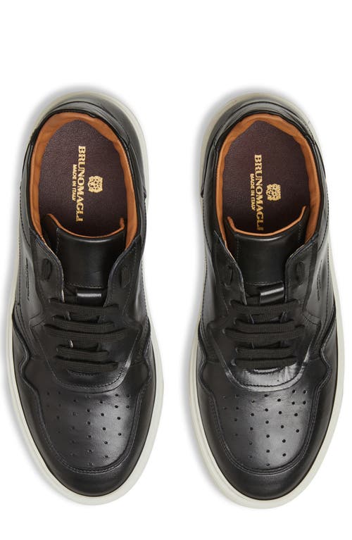 Shop Bruno Magli Dezi Leather Sneaker In Black