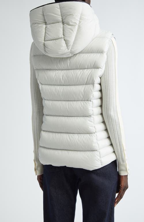 Shop Moncler Barraux Hooded Down Puffer Vest In Oyster Mushroom