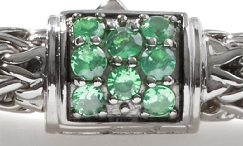 Shop John Hardy Classic Chain Bracelet In Silver/green