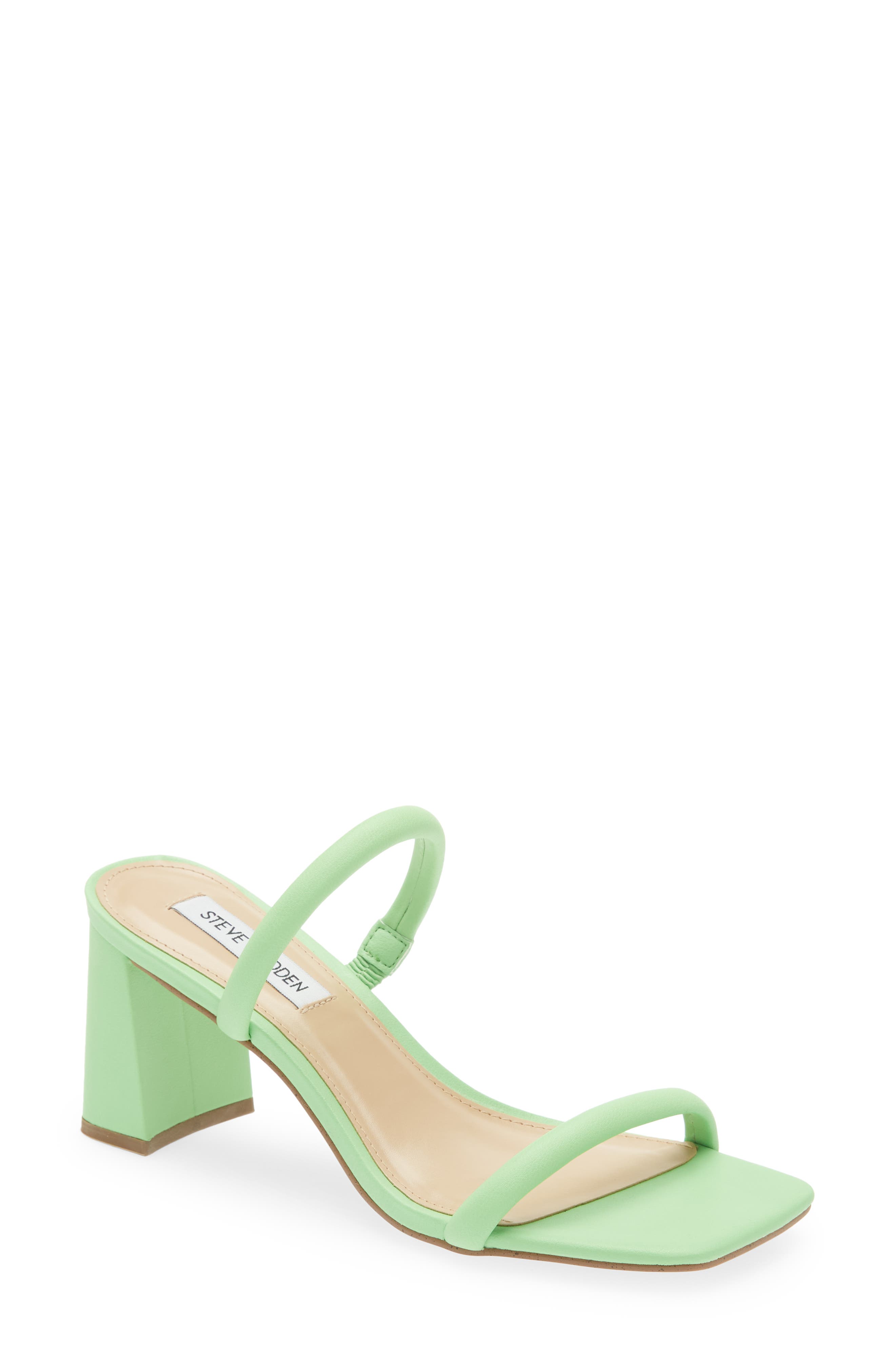 green block heel sandals