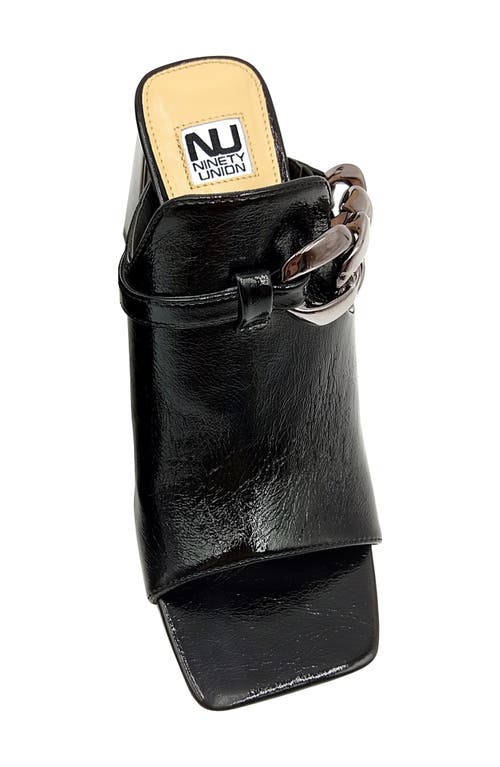 Ninety Union Ryder Open Toe Pump In Black Patent