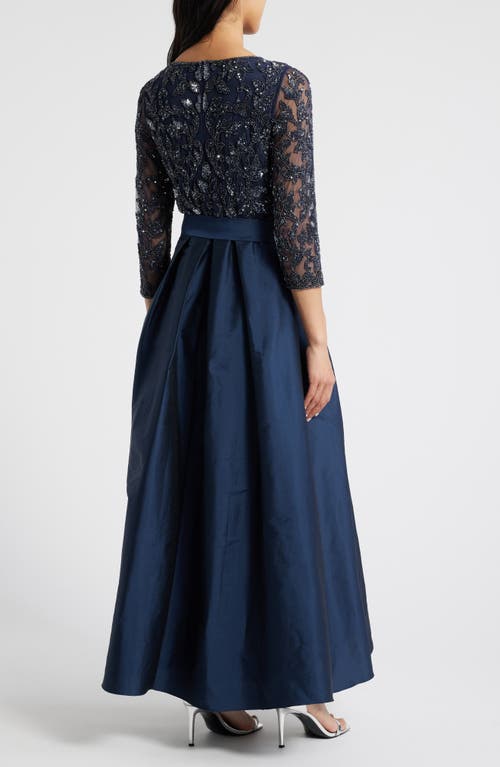 Pisarro Nights Sequin Bodice Gown In Carbon